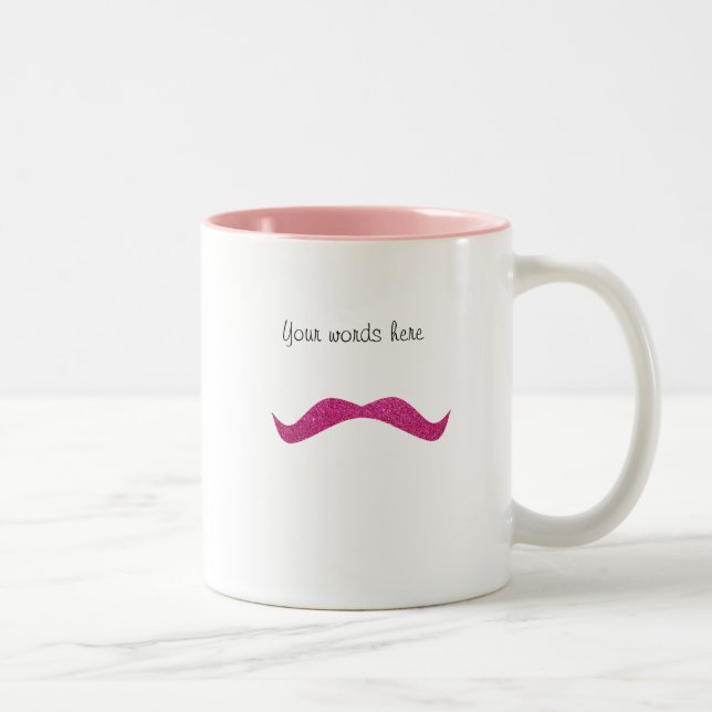 Taza rosada del bigote del purpurina (Derecha)