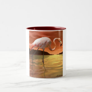 Taza rosada del flamenco de la Florida