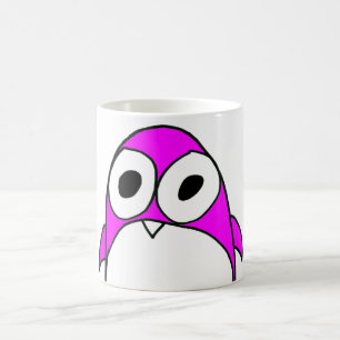 Taza rosada del pingüino