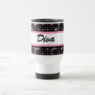 Taza rosada del viaje de Bling del diamante del