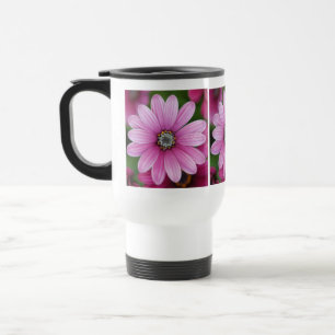 Taza rosada del viaje de la margarita