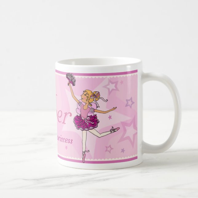 Taza rosada y rubia de la princesa de la bailarina (Derecha)