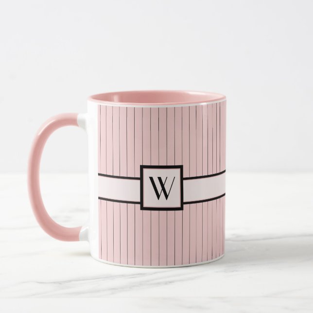 Taza Rosado con negro de pinstripes (Izquierda)