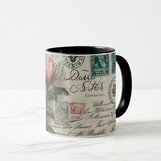 Taza rosas antiguas y postal (Anverso derecho)