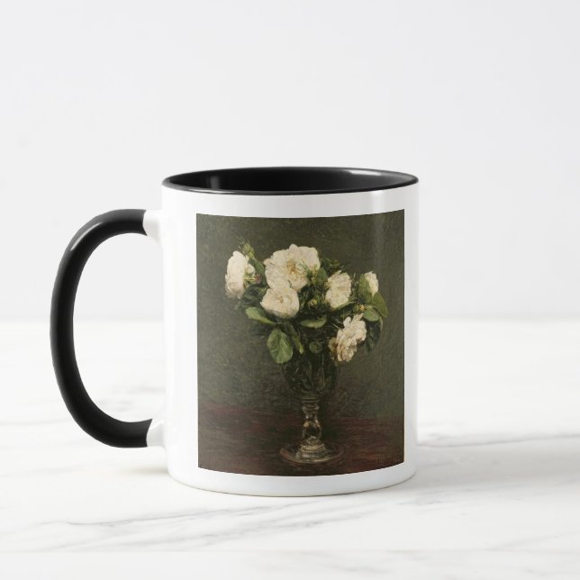 Taza Rosas blancos, 1875 (aceite en lona) (Izquierda)