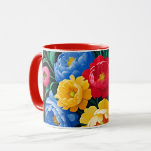Taza Rosas brillantes y coloridas