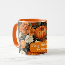 Taza Rosas de calabazas flores otoñales