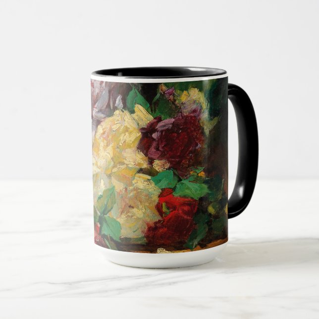 Taza Rosas de Georges Jeannin, francés vintage (Anverso derecho)