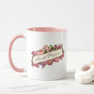 Taza Rosas de la Vintage Mejor Día de la Madre Personal