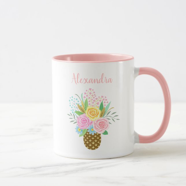 Taza Rosas de piña de cuajo Bouquet Pink (Derecha)