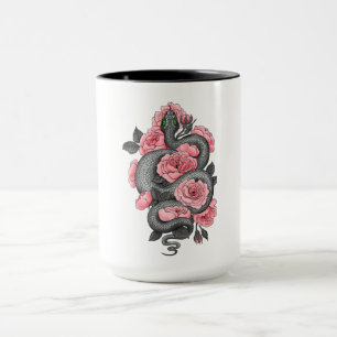 Taza Rosas de serpientes y melocotones