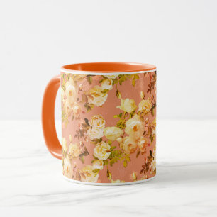 Taza Rosas dulces sobre rojo