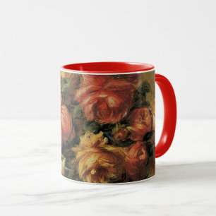 Taza Rosas en un Jarrón de Pierre Renoir, Arte Antiguo 