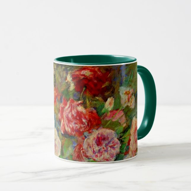 Taza Rosas, famosa pintura de Pierre-Auguste Renoir, (Anverso derecho)