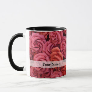 Taza Rosas florales rosas