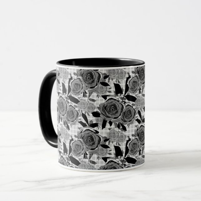 Taza Rosas negros, rosas, negro y gris (Anverso izquierdo)