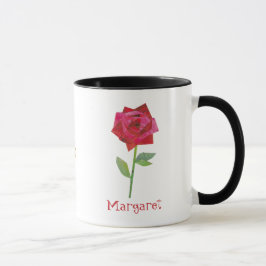 Taza Rosas Rojas Retro Cute de San Valentín de medio si