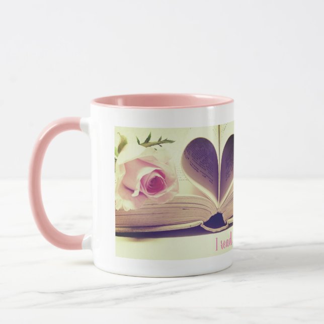 Taza rosas románticas sueñan lectura rosa y (Izquierda)