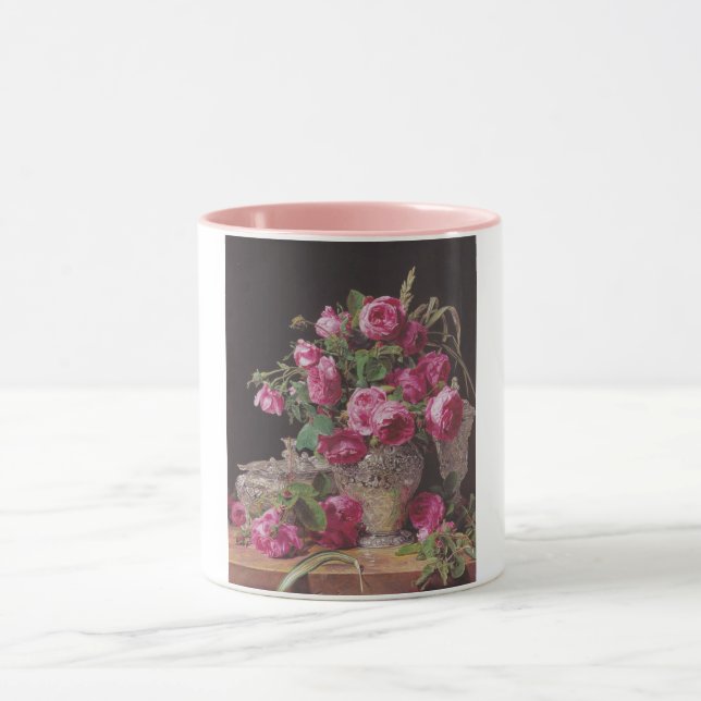 Taza Rosas rosas rosas (por Ferdinand Georg Waldmüller) (Centro)