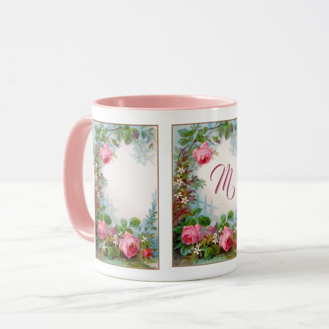 TAZA ROSAS ROSAS ROSAS Y JASMINAS FLORALES MONOGRAM (Anverso izquierdo)