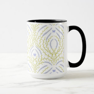 Taza Rosas silvestres y mariposas /rosa/verde pálido/am