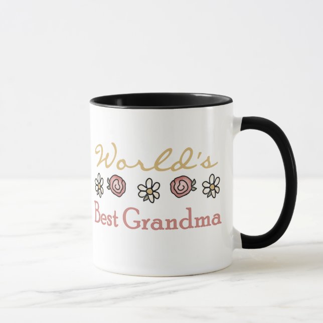 Taza Rosas y abuela del mundo de las margaritas la (Derecha)
