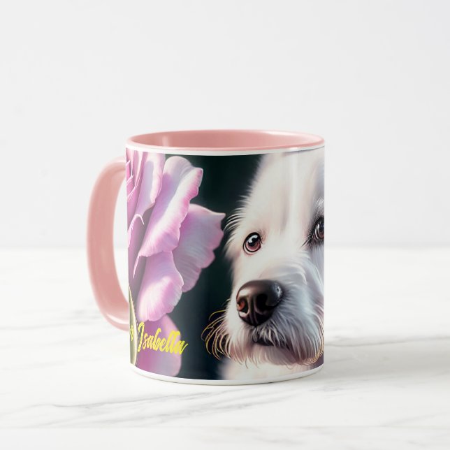 Taza Rosas Y Colección De Perros (Anverso izquierdo)