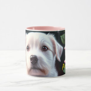 Taza Rosas Y Colección De Perros Pequeños