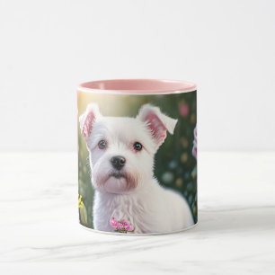 Taza Rosas Y Colección De Perros Pequeños