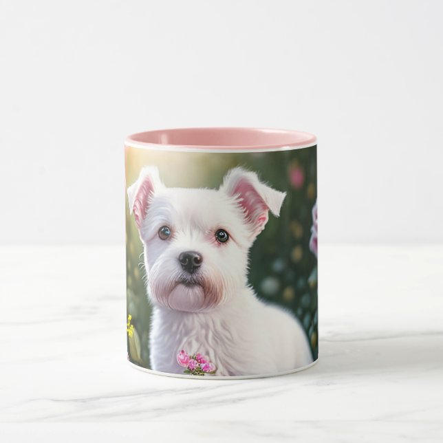 Taza Rosas Y Colección De Perros Pequeños (Centro)