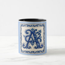 Rosemaling Monogram Prussian Blue