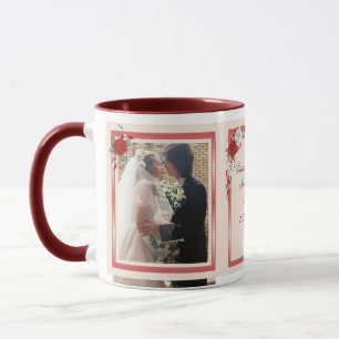 Taza Roses Rojas y blancas Parejas Ringer Mug