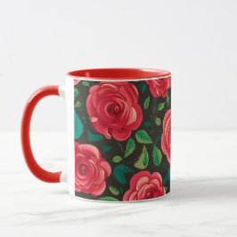Taza Roses rojos en flor: Exuberante exposición floral