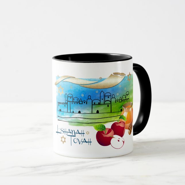 Taza Rosh Hashanah | Mugs de regalo de Año Nuevo judío (Anverso derecho)