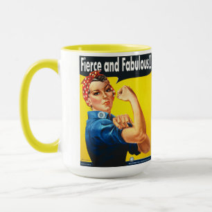 Taza Rosie The Riveter Fierce and Fabulous