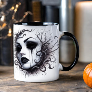 Taza Rostro de mujer gótica