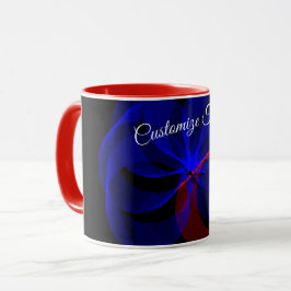Taza Rotating Blue Accent Geometric Coffee Mug