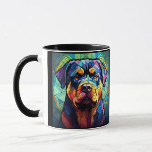 Taza Rottweiler de Vidrio Teñido