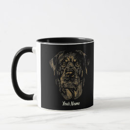 Taza Rottweiler Dog Vintage Portrait Rottie Diseño