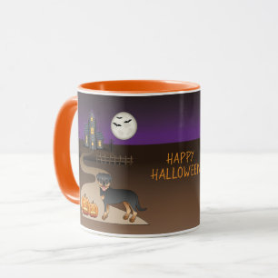Taza Rottweiler negro y marrón Casa Embrujada de Hallow