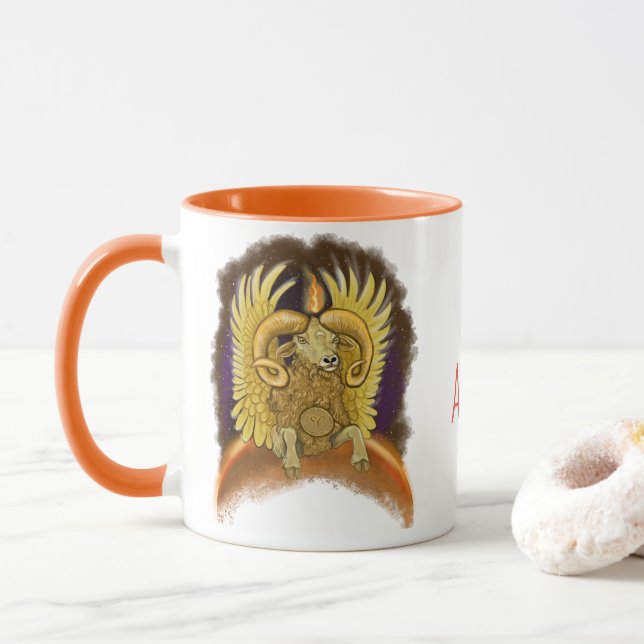 Taza Rótulo Aries Zodiac (Con donut)