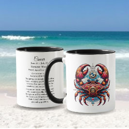 Taza Rótulo Astrológico del Horoscopio para el Cáncer