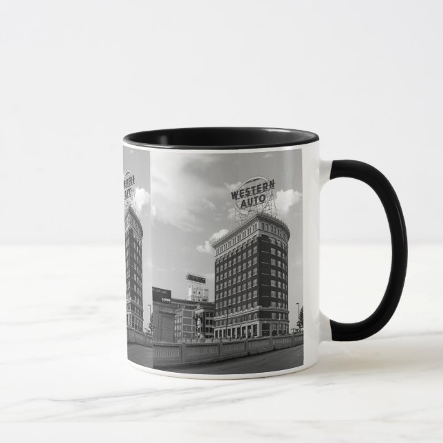 Taza Rótulo automático occidental foto de arquitectura  (Derecha)