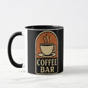 Taza Rótulo Coffee Bar - Cita de café Grunge Vintage