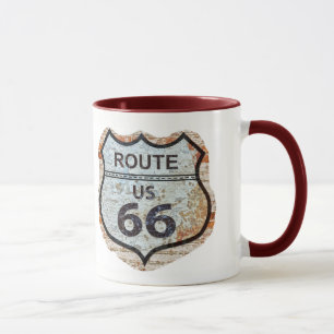 Taza Rótulo de la pared de ladrillo del Rt 66