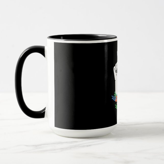 Taza Rótulo de mano del profesor ASL (Izquierda)