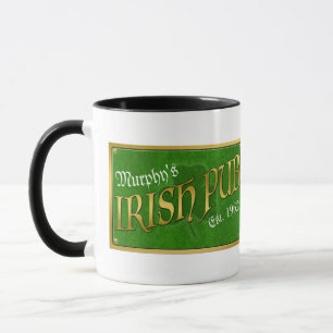 Taza Rótulo irlandés personalizado del Pub