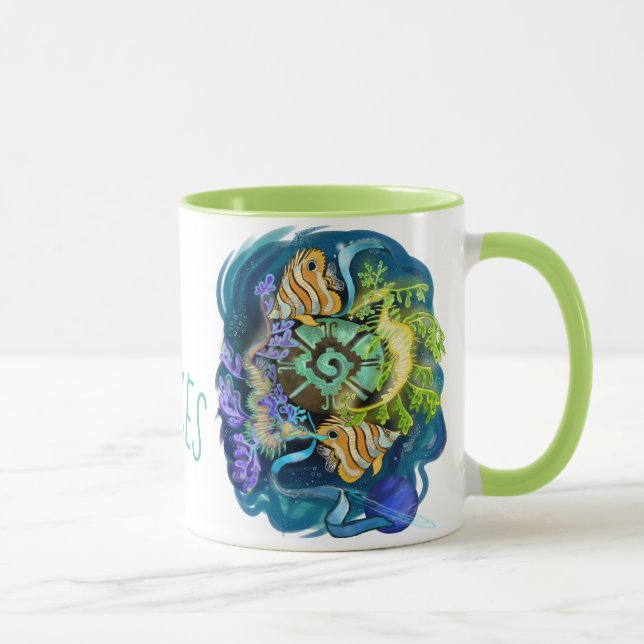 Taza Rótulo Pisces Zodiac (Derecha)