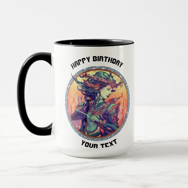 Taza RÓTULO Sagittarius ZODIAC PERSONALIZADO (Izquierda)