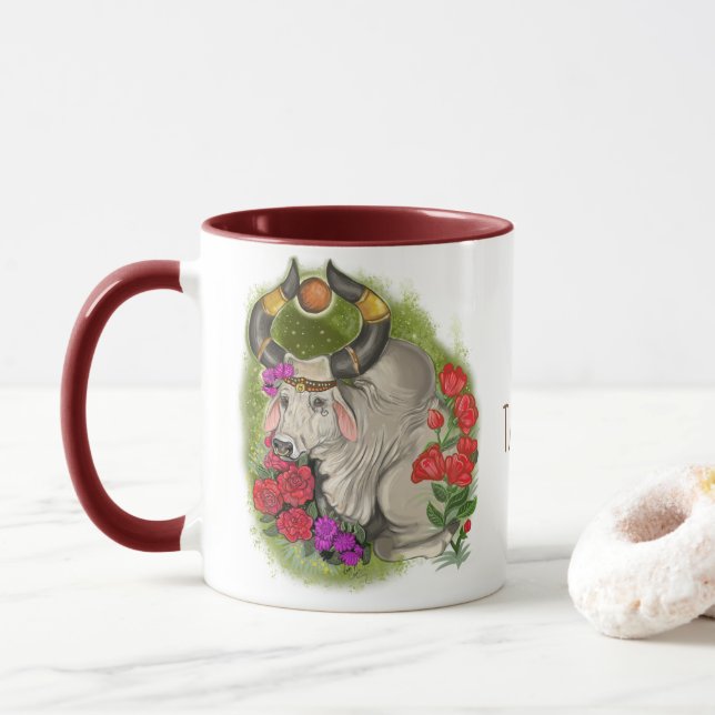 Taza Rótulo Taurus Zodiac (Con donut)